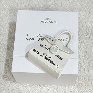 Delvaux White Mini Bag - Brillant Charms Chain Gand Box Calf